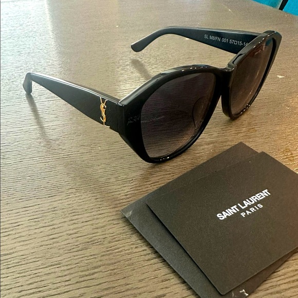 Saint Laurent Black and Gray Butterfly Sunglasses - Picture 1 of 4